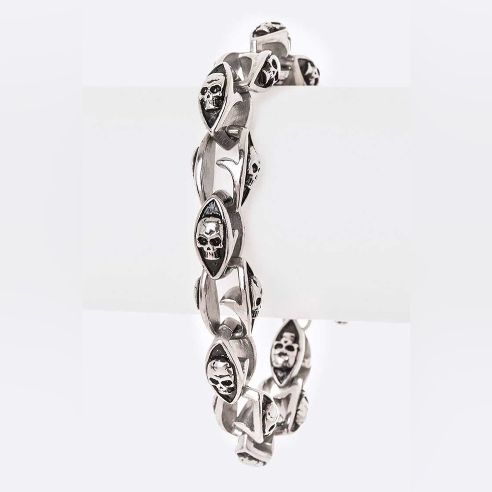 Stainless Steel Unisex Skull Bracelet